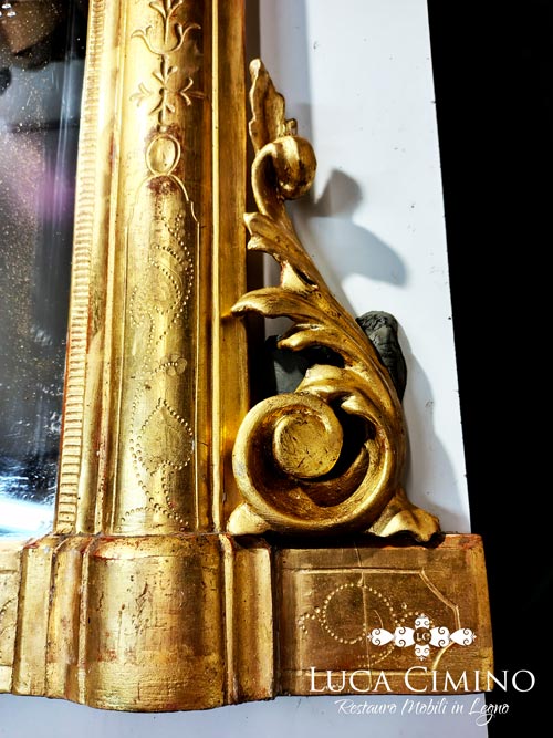Il Restauro Specchiera Dorata Antica Genova