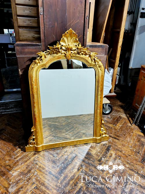 Il Restauro Specchiera Dorata Antica Genova