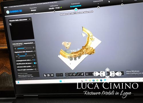 Il Restauro Specchiera Dorata Antica Genova 3d