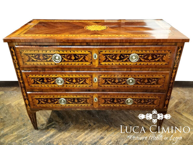 Patina Mobili Antichi Genova Restauro Commode In Stile Neoclassico 02