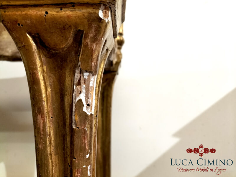 Restauro Consolle Dorata In Stile Luigi Xvi 03