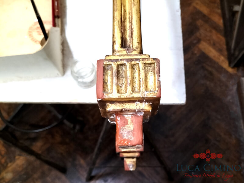 Restauro Consolle Dorata In Stile Luigi Xvi 08