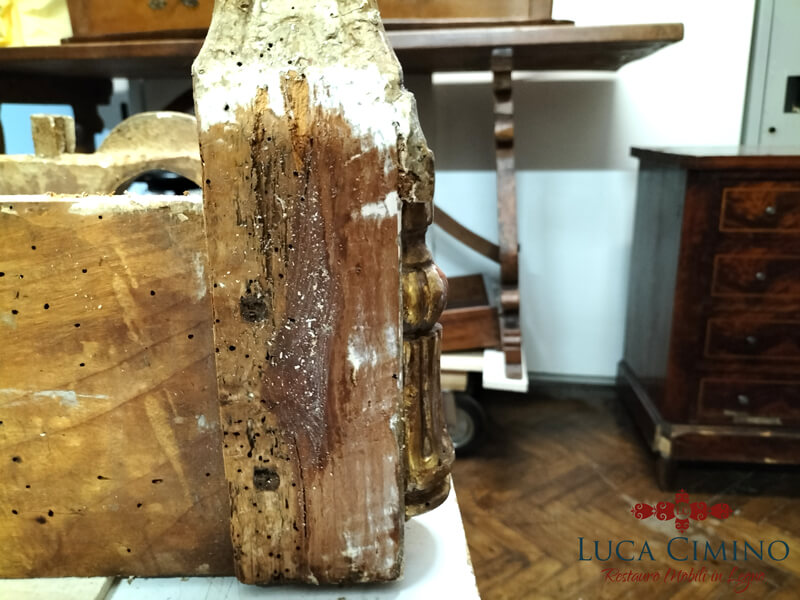 Restauro Consolle Dorata In Stile Luigi Xvi 09
