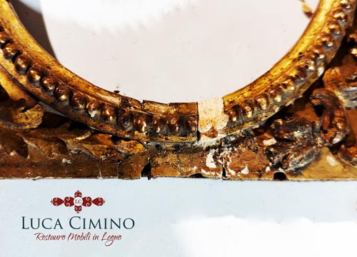 Restauro cornicetta dorata: cornice Restauro cornicetta dorata: cornice