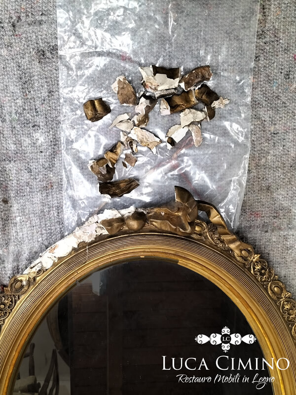 Restauro Specchio Antico Stile Napoleone Iii Caduto A Terra 03