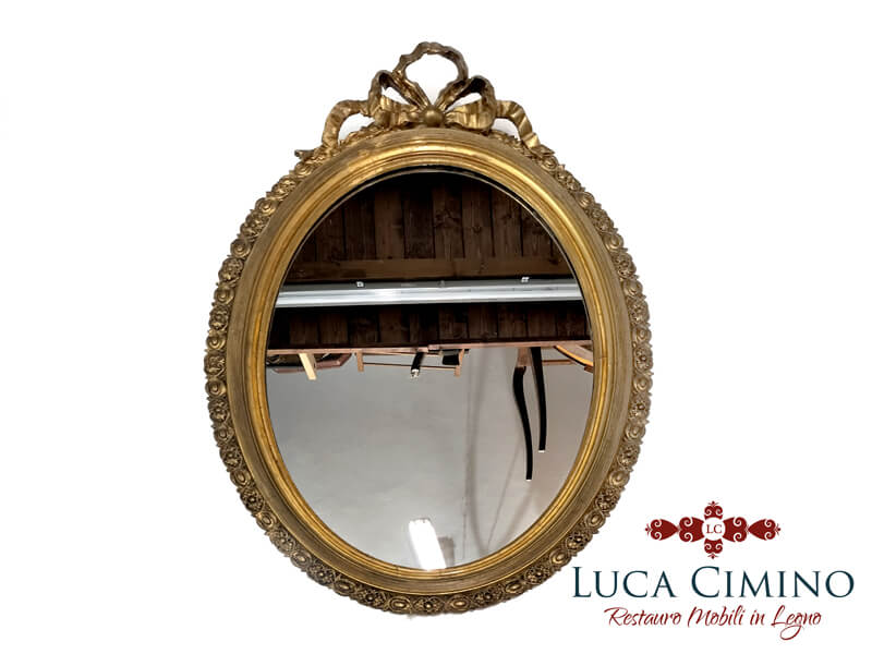Restauro Specchio Antico Stile Napoleone Iii Caduto A Terra 10