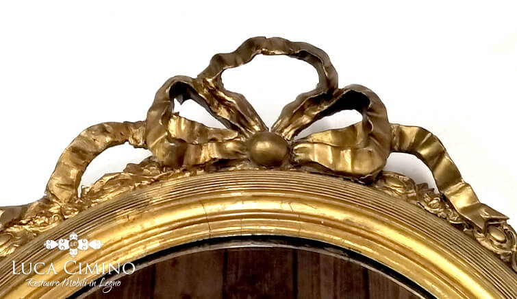 Restauro Specchio Antico Stile Napoleone III Caduto a Terra
