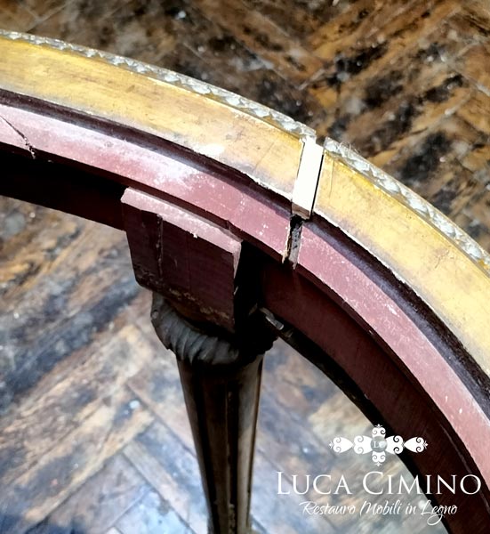 Restauro Tavolino Dorato Genova