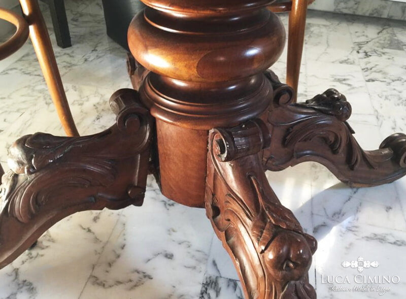 Restauro Tavolo Legno In Stile Luigi Filippo 01