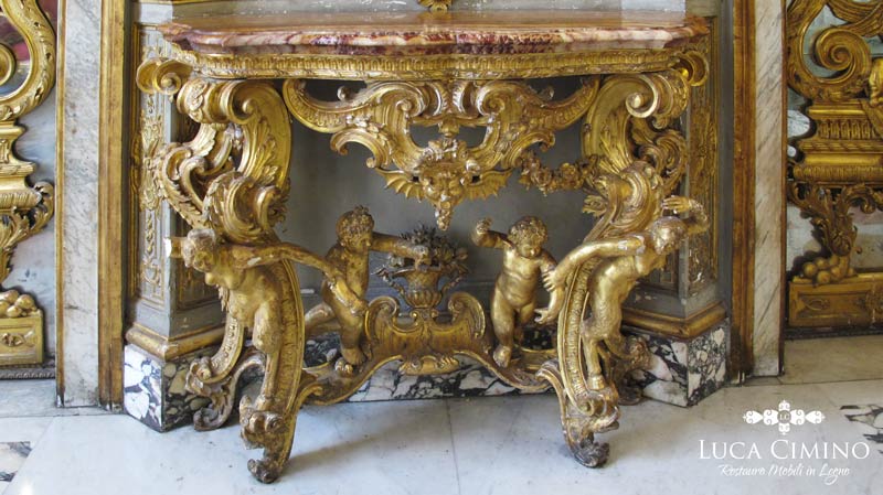 Restauro Console Dorata Palazzo Tobia Pallavicino Genova 01