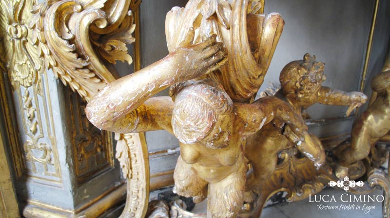 Restauro Console Dorata Palazzo Tobia Pallavicino Genova 07