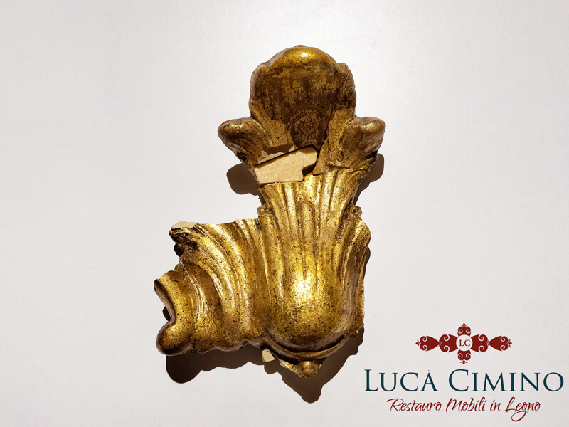 Restauro Specchiera Antica Dorata In Stile Luigi Xv 07