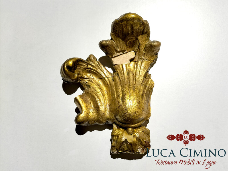 Restauro Specchiera Antica Dorata In Stile Luigi Xv 08