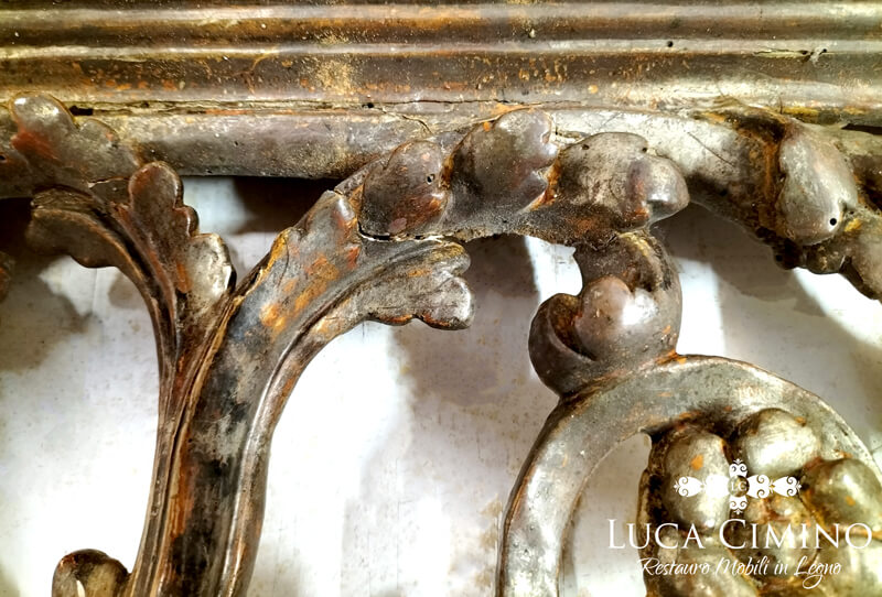 Restauro Specchiera Antica Luigi Xvi Laminata In Argento 01