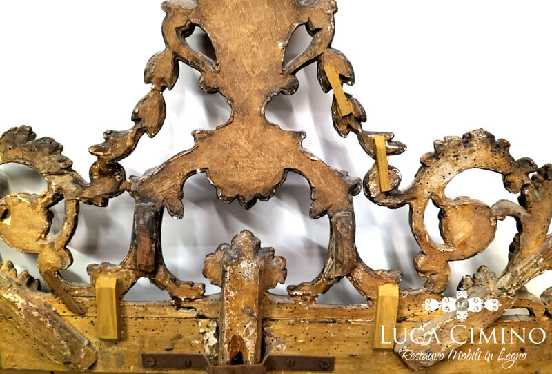 Restauro Specchiera Antica Luigi Xvi Laminata In Argento 05