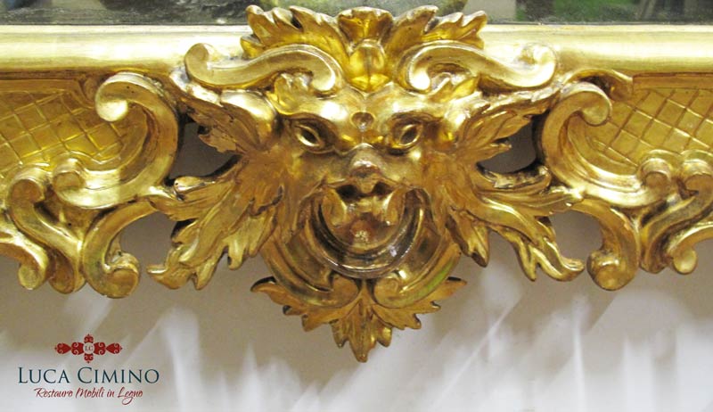 Restauro di una specchiera antica stile Luigi XV Restauro di una specchiera antica stile Luigi XV