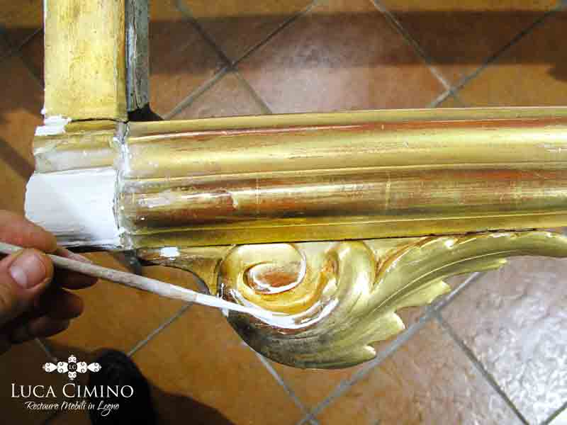 Restauro Specchiera Antica Stile Luigi Xvi Genova 01