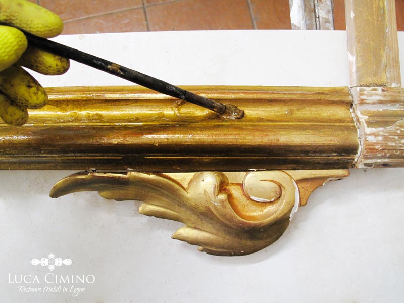 Restauro Specchiera Antica Stile Luigi Xvi Genova 03