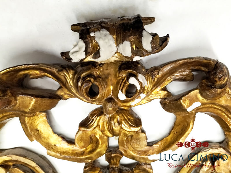 Restauro Specchiera Dorata Antica Genova In Stile Luigi Xvi 03