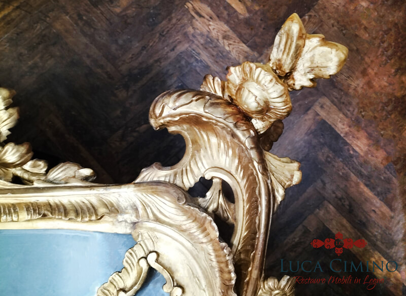 Restauro Specchiera Luigi Xvi Genova Ricostruzione Parti Mancanti 12