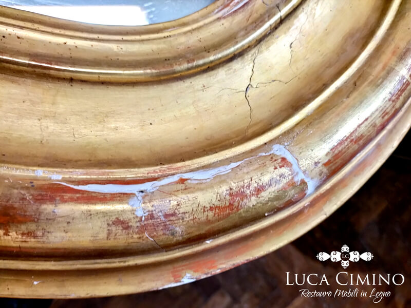 Specchiera Dorata Del Settecento Restaurata Con Grande Impegno 04