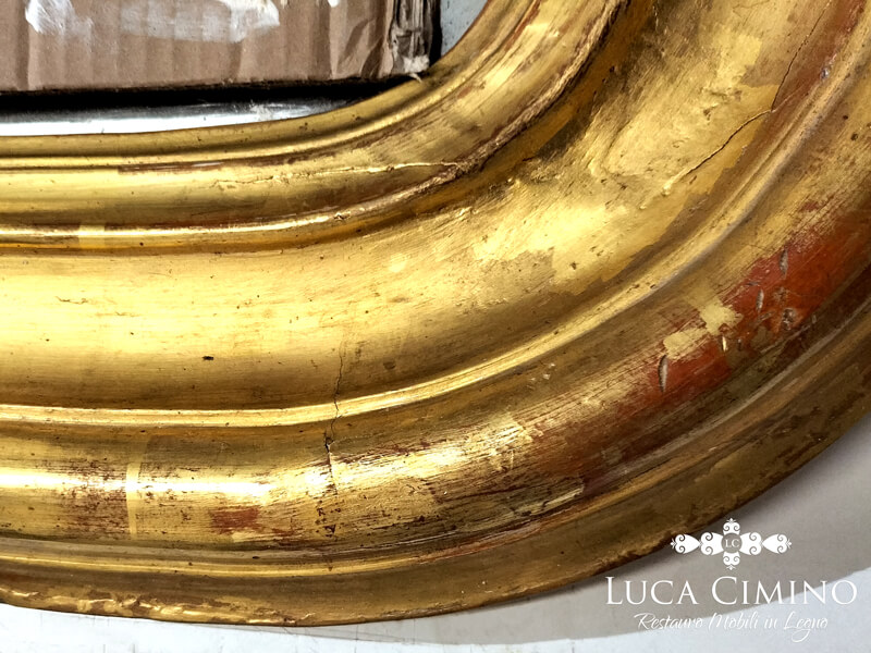 Specchiera Dorata Del Settecento Restaurata Con Grande Impegno 07