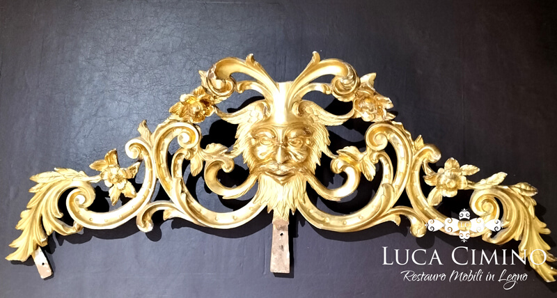 Specchiera Dorata Del Settecento Restaurata Con Grande Impegno 11