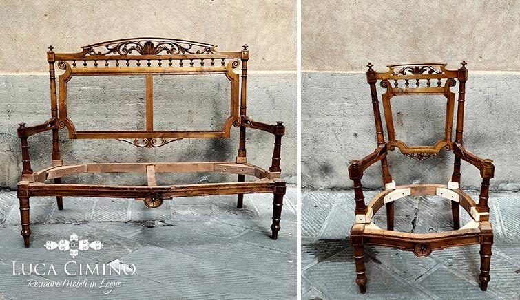 Restauro Divano e Poltrone Antiche Genova: il Salottino Eclettico