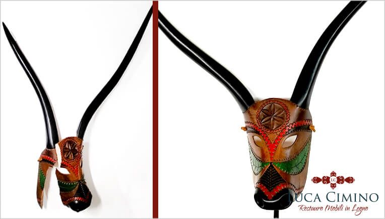Restauro Oggetti in Legno Genova - Maschera Sarda da Parata