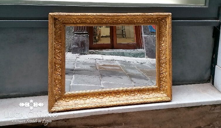 Restauro Specchiera Antica Dorata in Stile Napoleone III