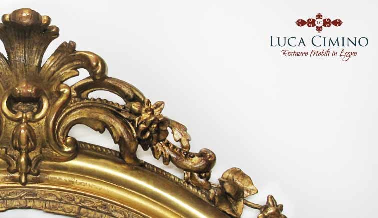 Restauro di una specchiera antica in stile Napoleone III