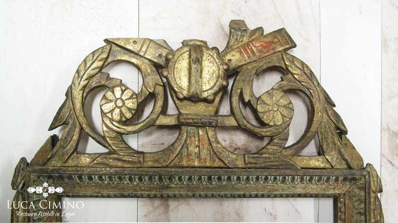 Restauro di una specchiera in stile Luigi XVI